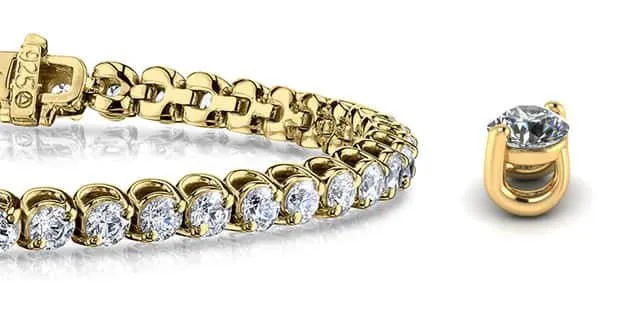 2 Prong Brilliant Round Lab-Grown Diamond Tennis Bracelet with 2.96 ct.(finished) 2.4mm
