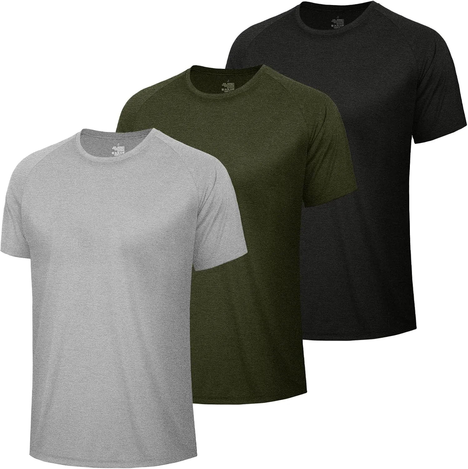 3 Pack Workout Mens Shirts - Quick Dry Causal Moisture Wicking Work Gym Athletic Short Sleeve for Basketball Running