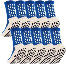 5 Pack Men's Soccer Socks Anti Slip Non-Slip Grip Pads for Football Basketball Sports Grip Soccer Socks