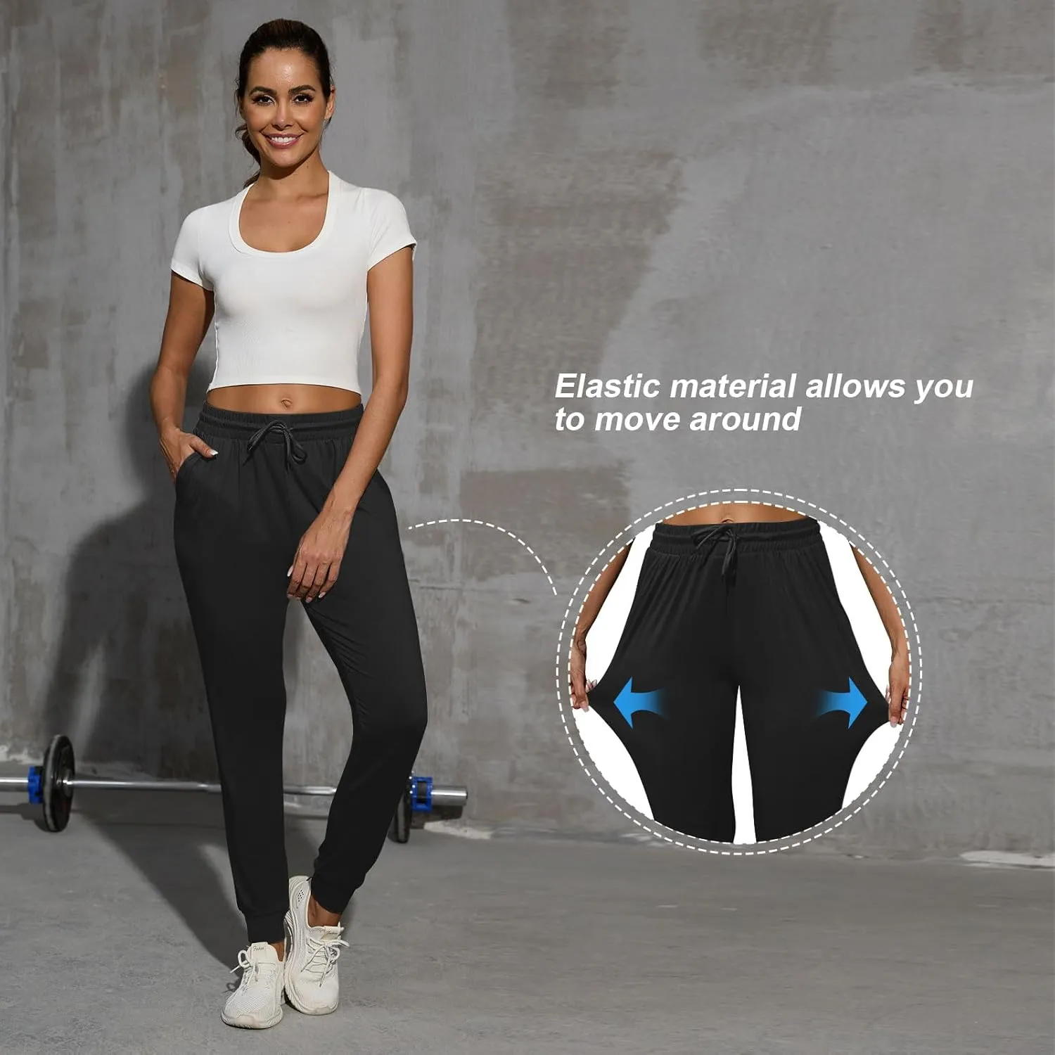 CE' CERDR 3/1 Pack Lightweight Joggers for Women with Pockets Drawstring Athletic Sweatpants for Workout Yoga Running