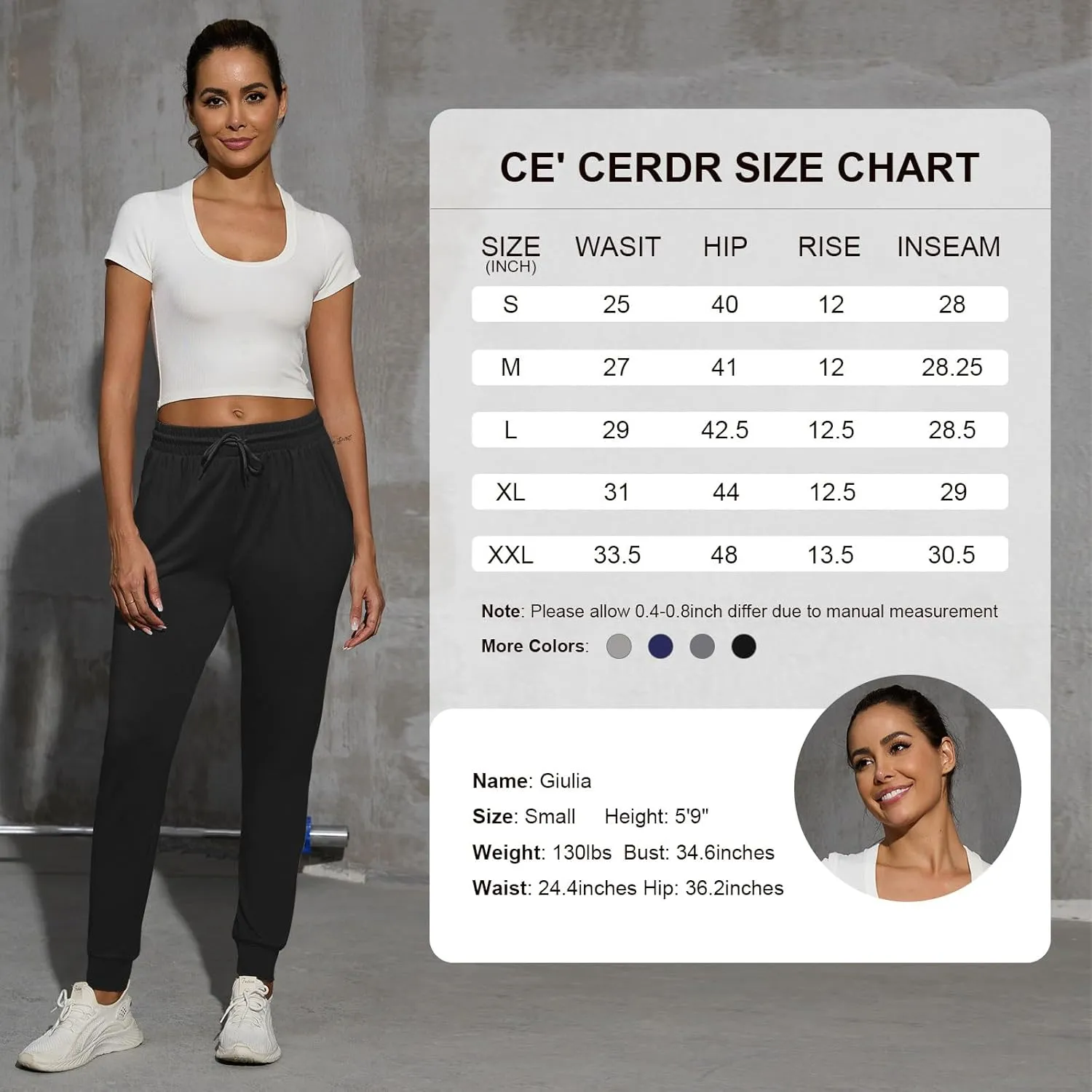 CE' CERDR 3/1 Pack Lightweight Joggers for Women with Pockets Drawstring Athletic Sweatpants for Workout Yoga Running