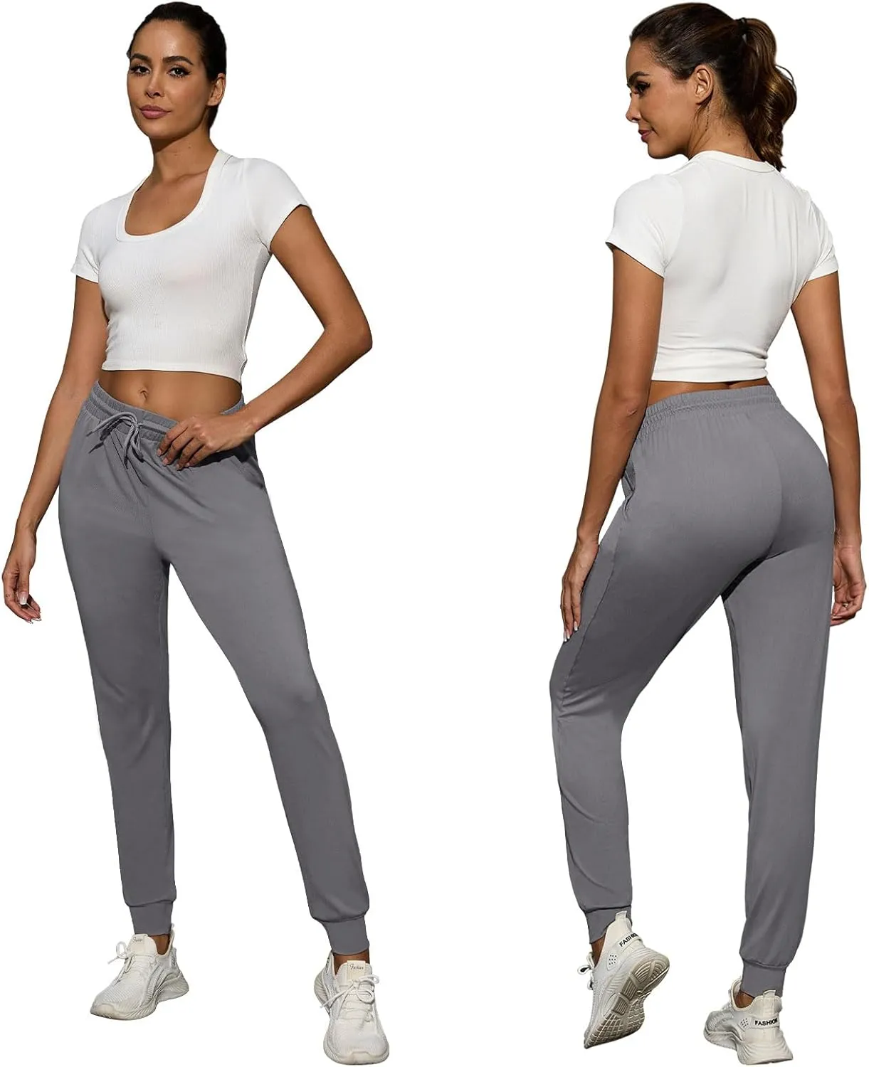 CE' CERDR 3/1 Pack Lightweight Joggers for Women with Pockets Drawstring Athletic Sweatpants for Workout Yoga Running