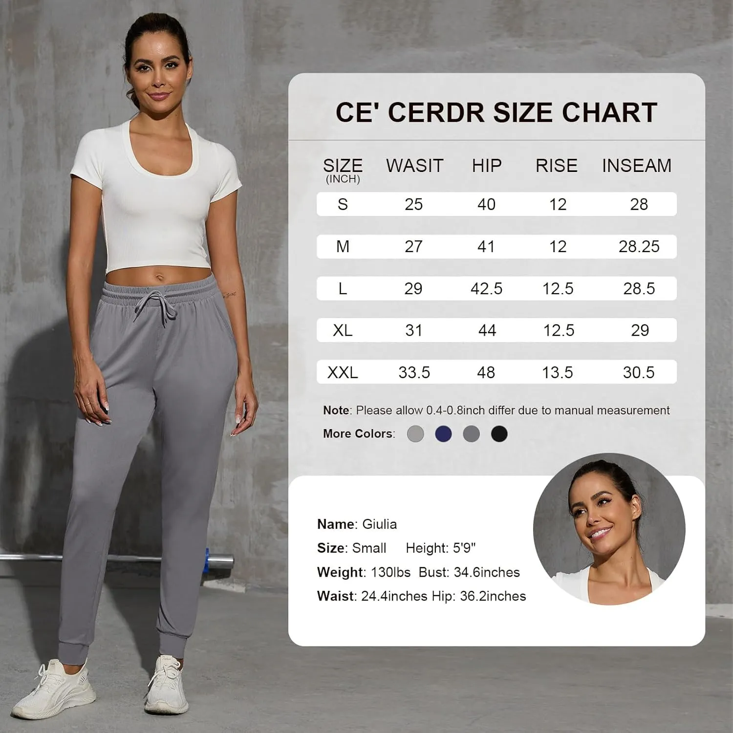 CE' CERDR 3/1 Pack Lightweight Joggers for Women with Pockets Drawstring Athletic Sweatpants for Workout Yoga Running