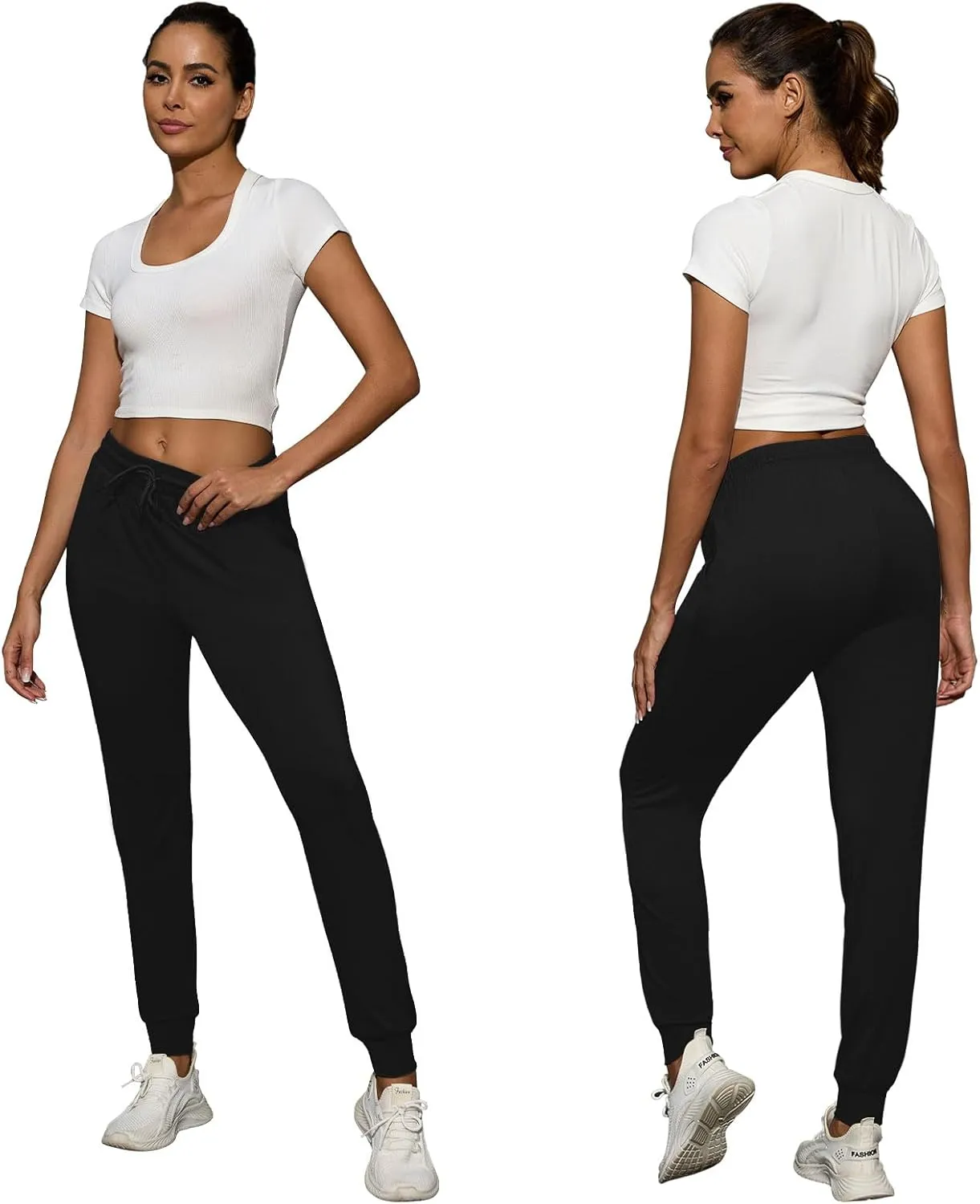 CE' CERDR 3/1 Pack Lightweight Joggers for Women with Pockets Drawstring Athletic Sweatpants for Workout Yoga Running