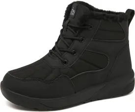 ChayChax Women's Winter Snow Boots with Fur Lined Lightweight Ankle Booties Anti Slip Comfortable Warm Winter Shoes