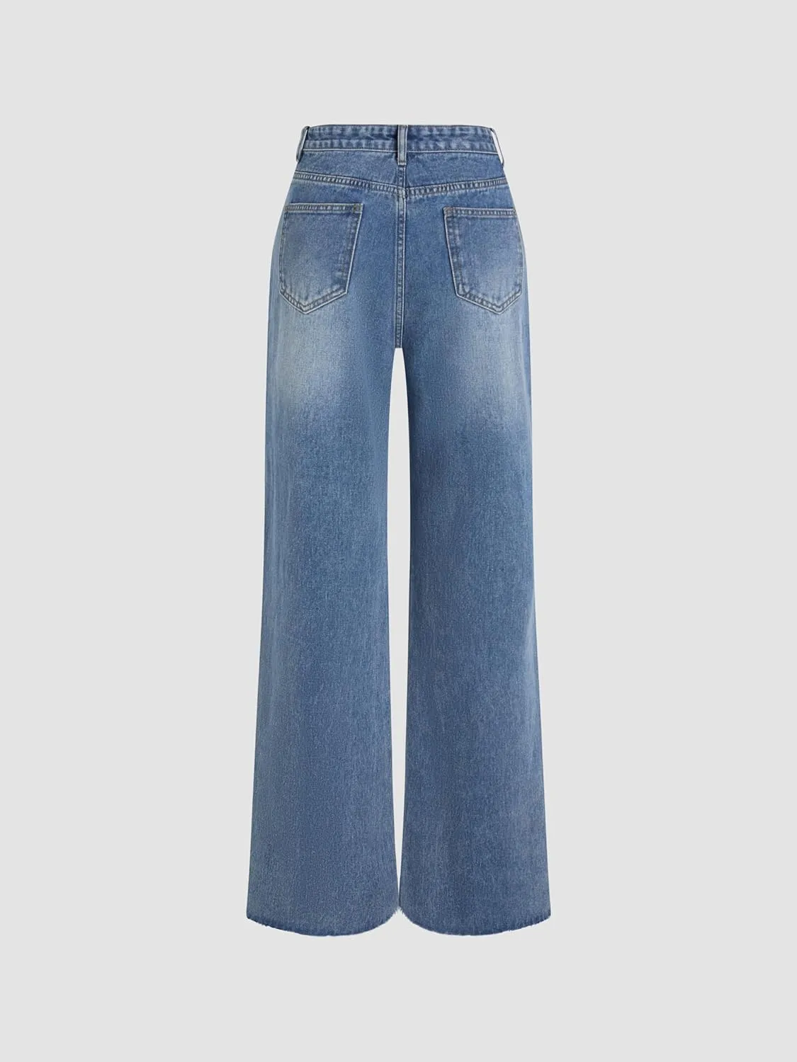 CIDER Womens Ripped Jeans High Waisted Distressed Baggy Straight Wide Leg Pants