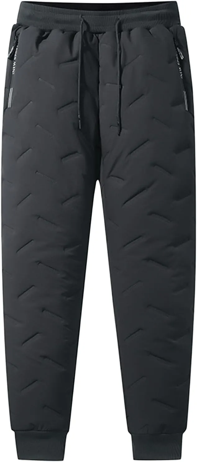 Fleece Active Unisex Sherpa Lined Pants Waterproof Winter Warm Snow Bottom Sweatpants Sports Outdoor Joggers for Men