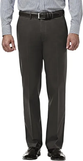 Haggar Men's Premium No Iron Khaki Straight Fit Flat Front Casual Pant