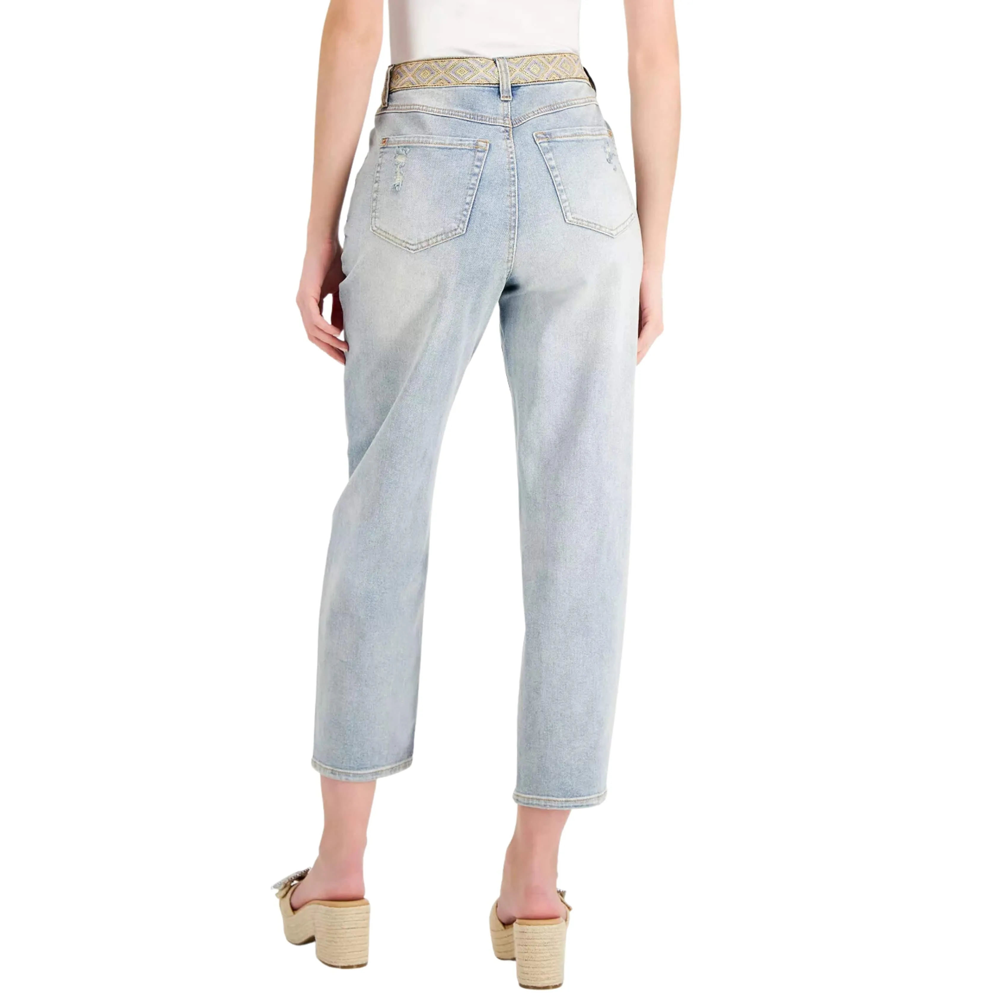INC - Ripped High-Rise Straight-Leg Jeans