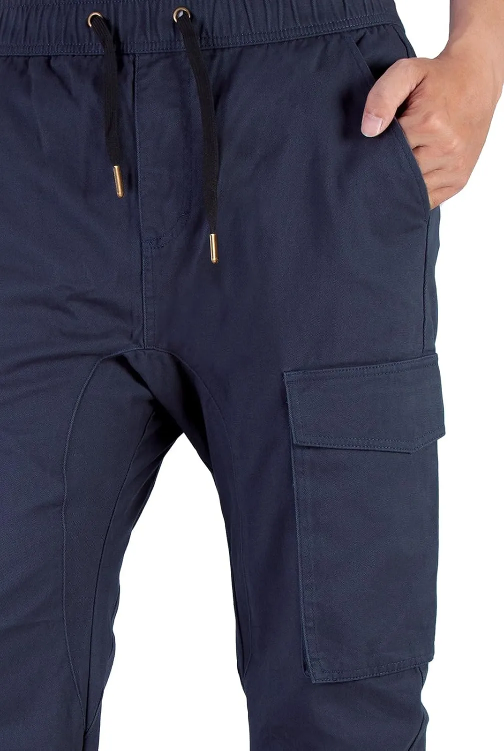 ITALYMORN Khaki Cargo Joggers for Men Elastic Ankle and Waist Casual Chino Pants with Pockets