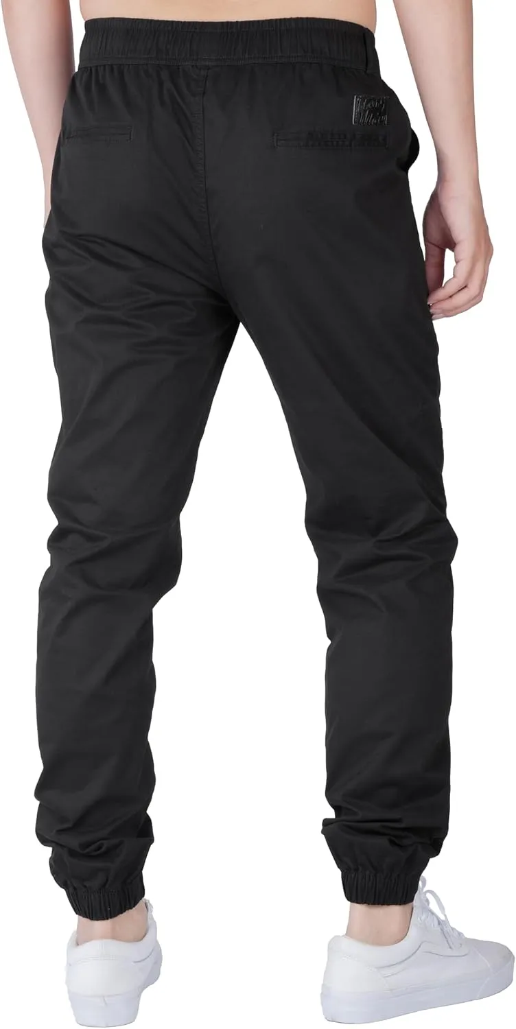 ITALYMORN Khaki Chino Joggers for Men Elastic Ankle and Waist Summer Casual Pants with Pockets