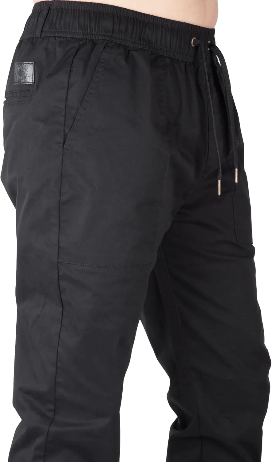 ITALYMORN Khaki Chino Joggers for Men Elastic Ankle and Waist Summer Casual Pants with Pockets
