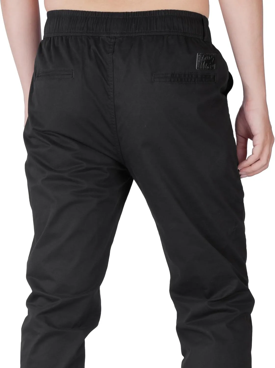 ITALYMORN Khaki Chino Joggers for Men Elastic Ankle and Waist Summer Casual Pants with Pockets