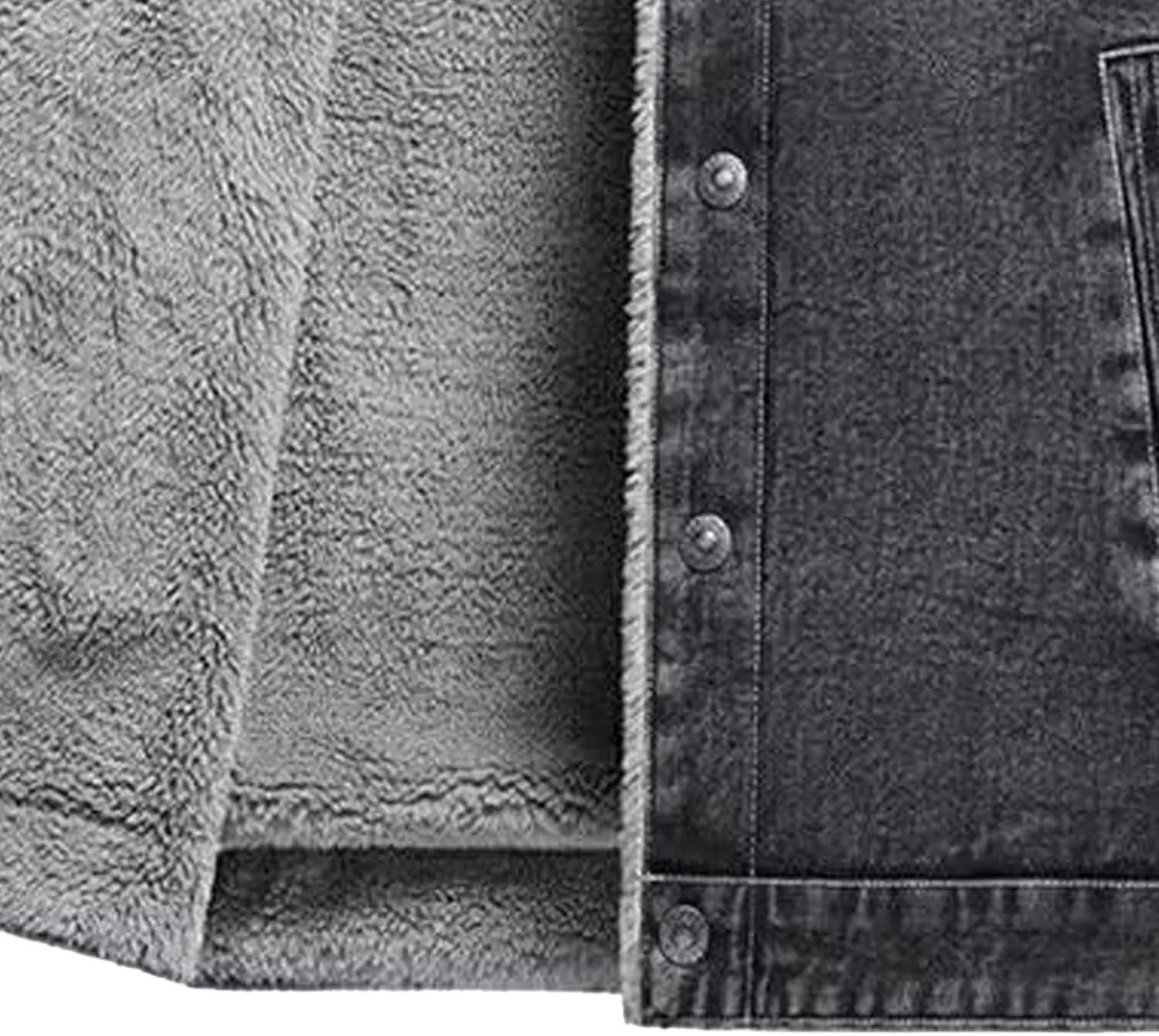 JEKE-DG Men's Warm Casual Thicken Denim Jacket Button Down Fleece Lined Jean Jacket Long Sleeve Vintage Winter Jean Coat