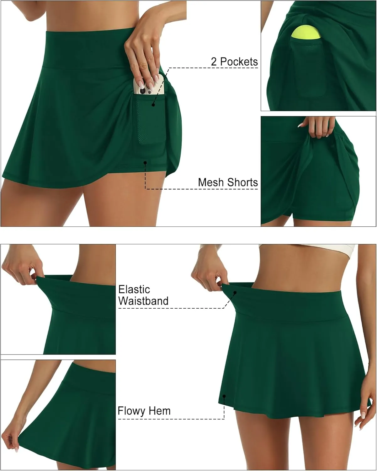 LouKeith Womens Tennis Skirt High Waisted Pleated Golf Skirts Mini Casual Workout Athletic Skorts with Pockets