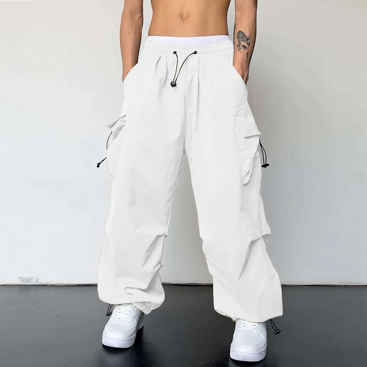 Men's Casual Cargo Sweatpants Waist Drawstring Joggers Hiking Workout Tactical Pants for Men with Pockets