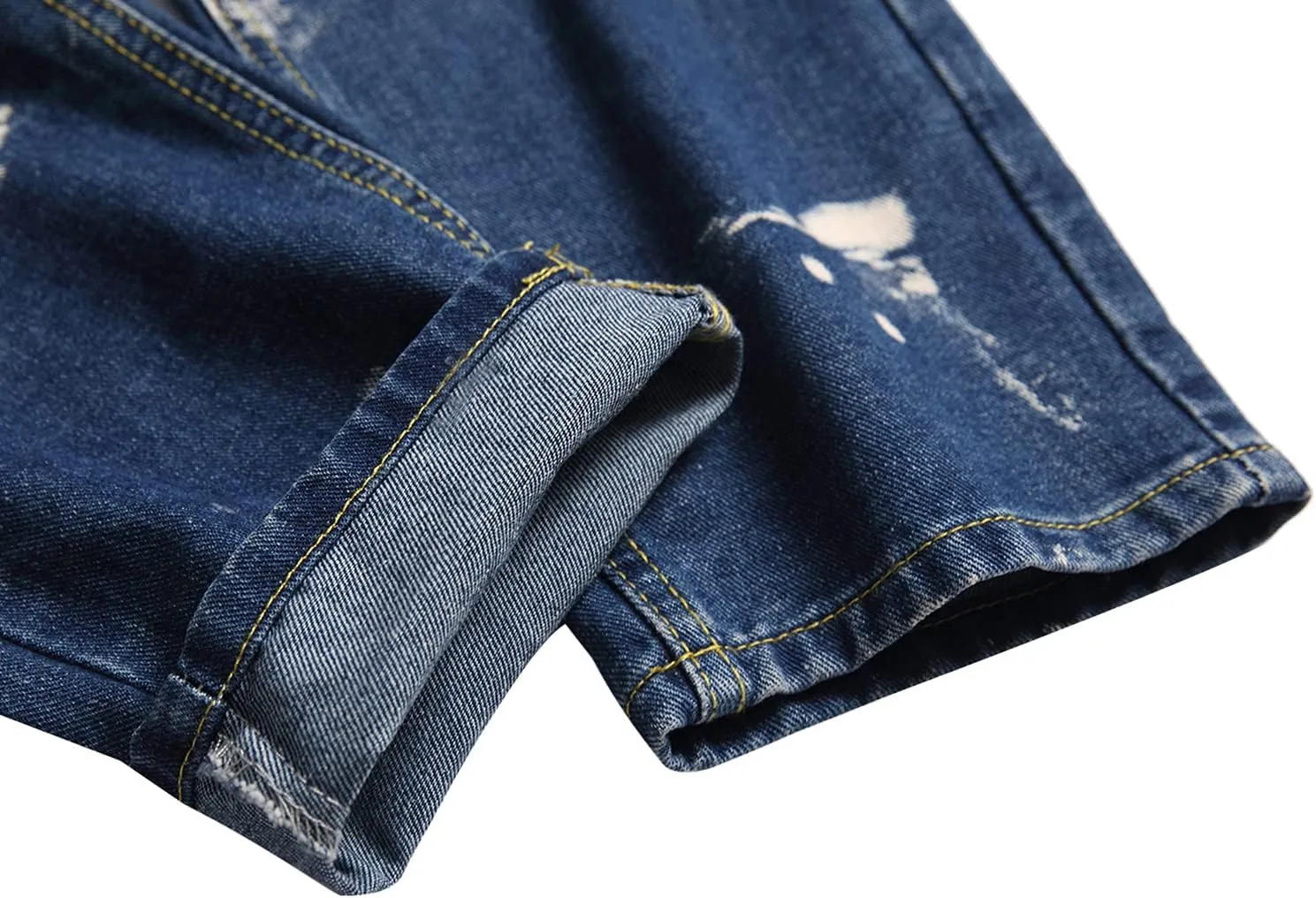 Men's Ripped Jeans,Slim Fit Distressed Straight Leg Fashion Denim Pants