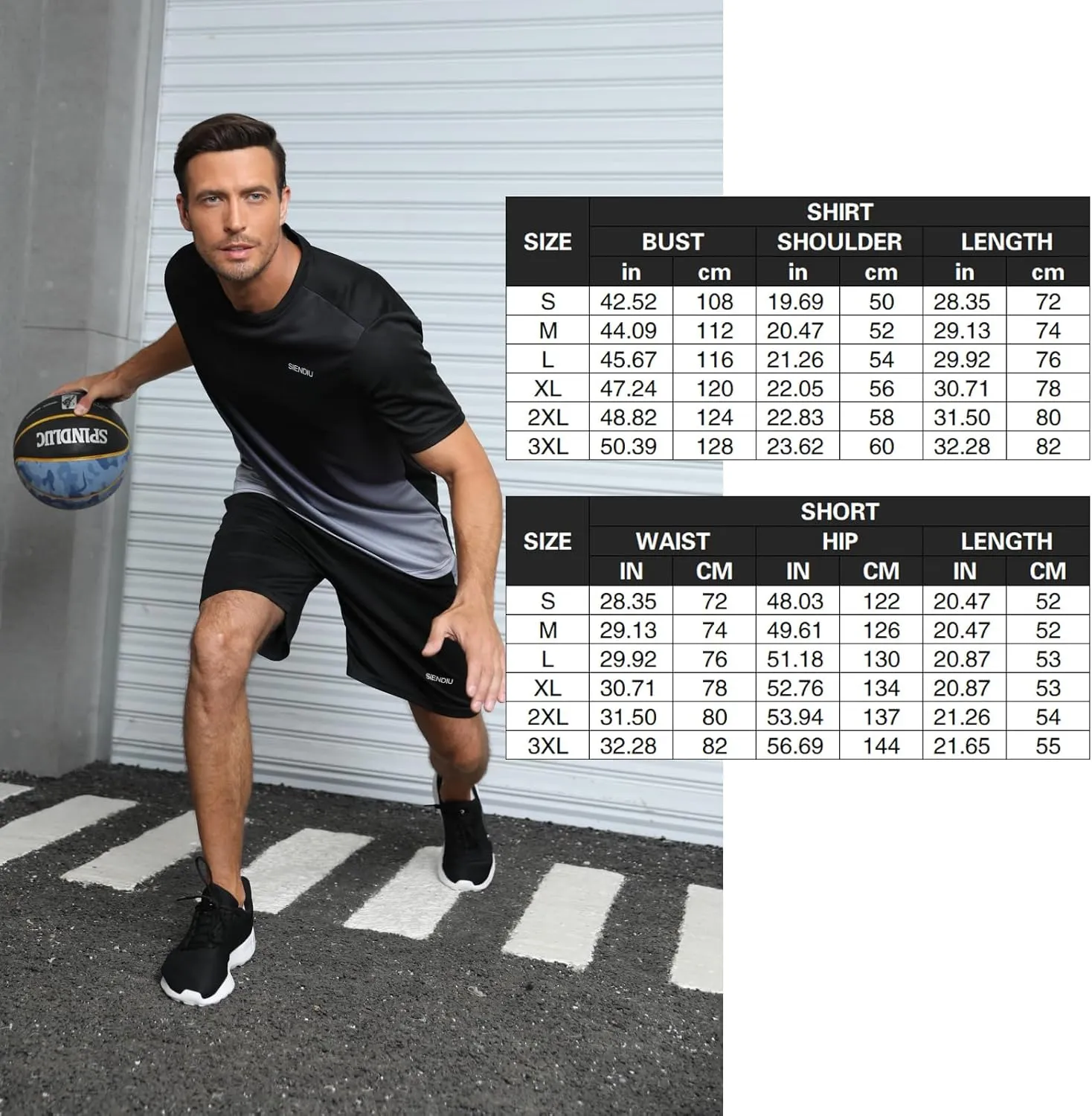 Men's Workout Sets Athletic Clothes Soccer Shirts Shorts 3 Pack Basketball Running Gym Football Outfits Summer