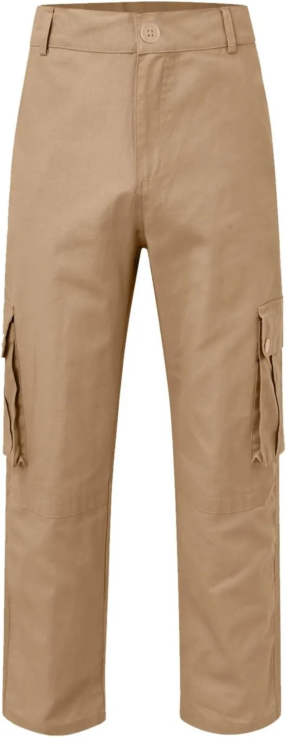 Muscularfit Cargo Pants for Men Outdoor Fashion Cotton Solid Tactical Trousers Multi Pockets Regular Fit Sport Sweatpants