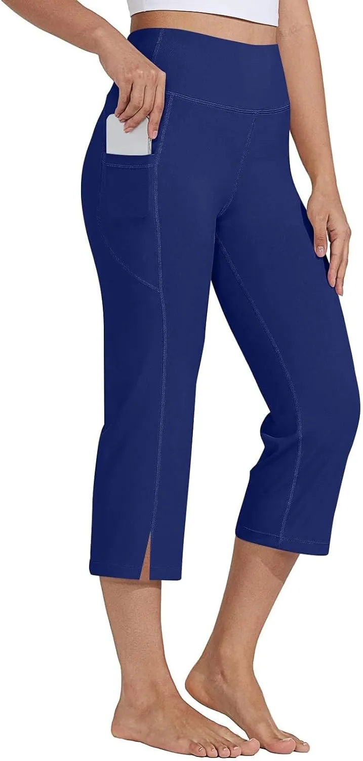 Pull On Capris for Women Dressy Casual Stretch Lightweight Yoga Capri Elastic High Waist Lounge Pants 2025 Summer
