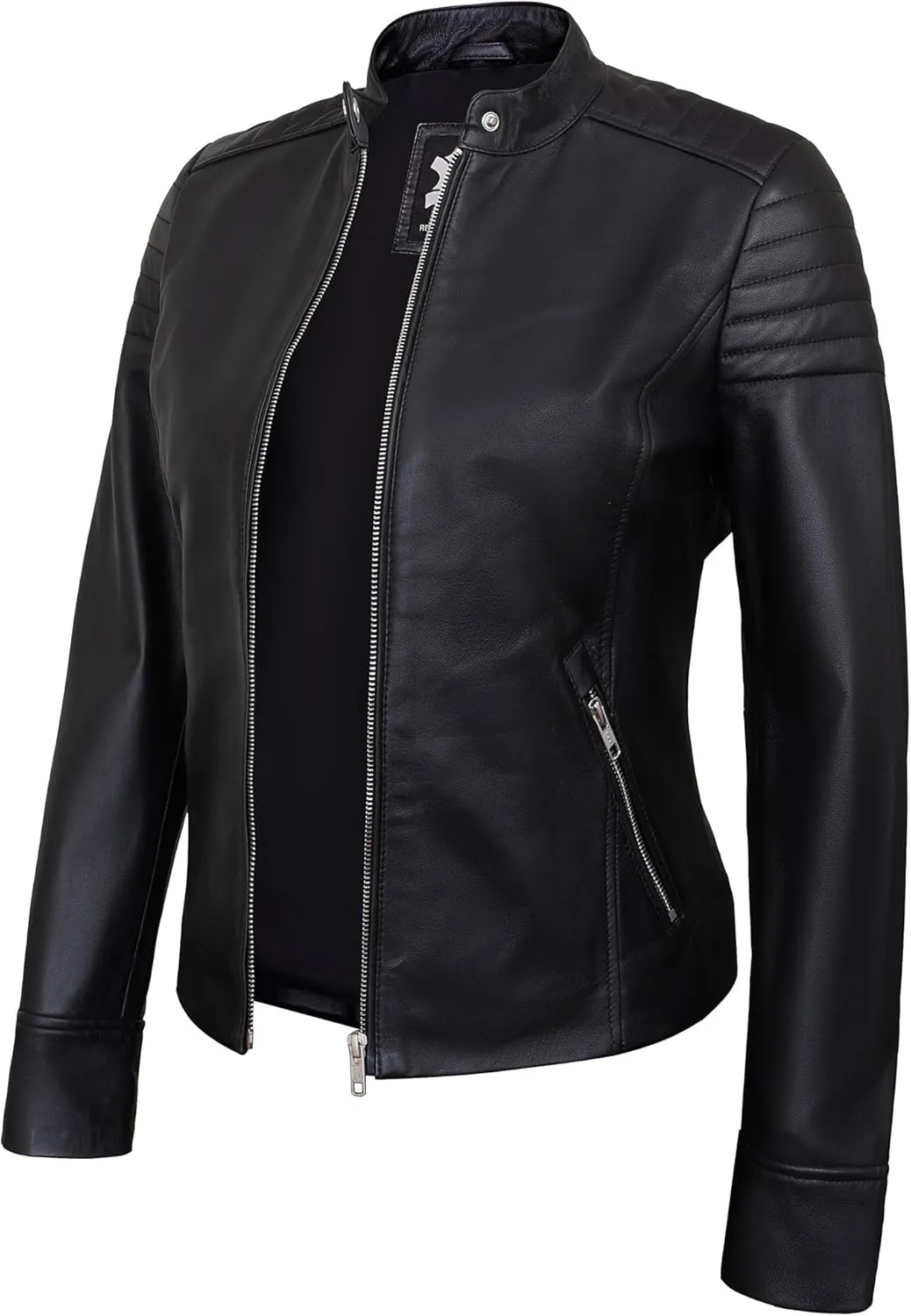 Real Leather Jacket Women - Cafe Racer Style Motorcycle Leather Jackets For Womens