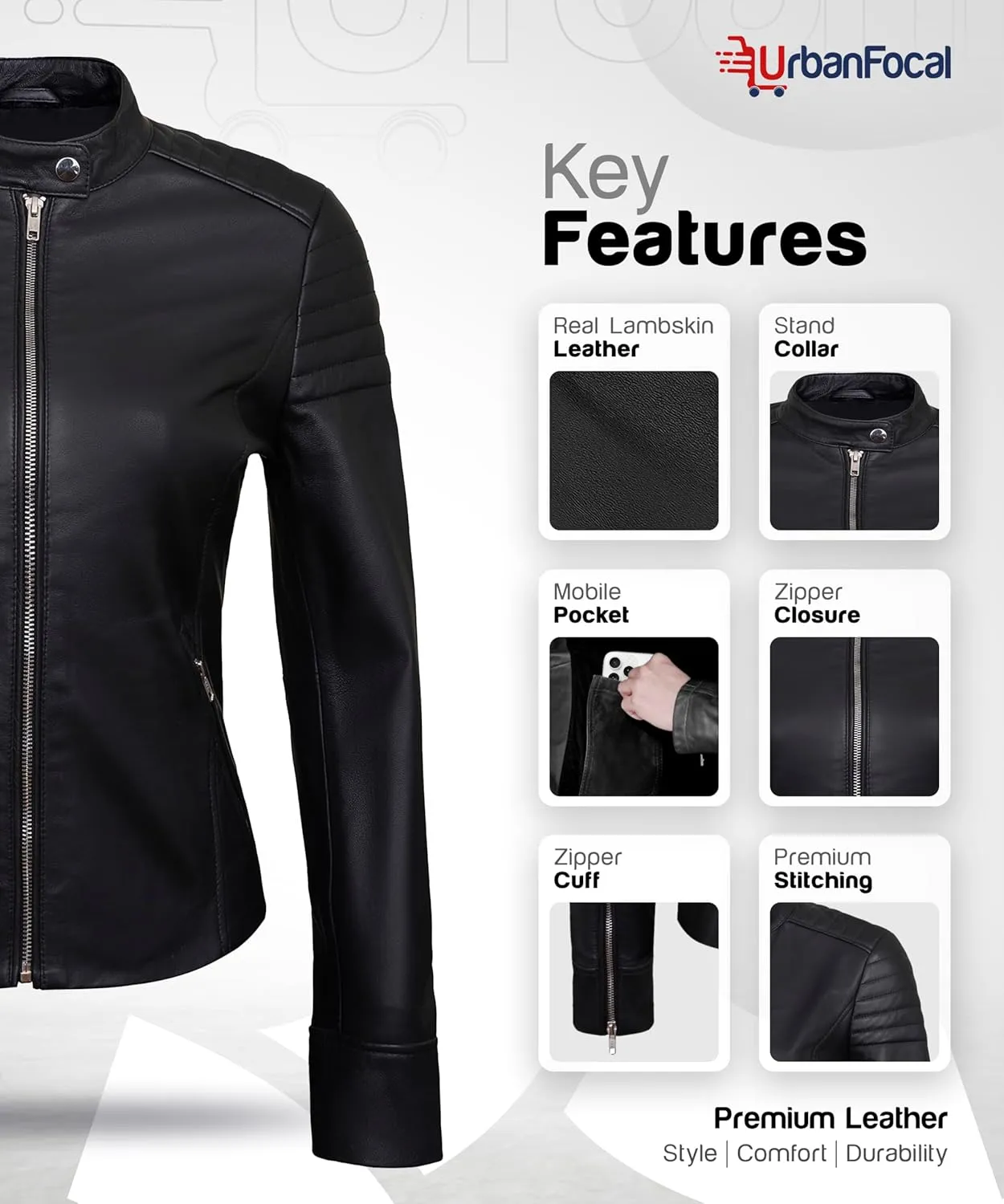 Real Leather Jacket Women - Cafe Racer Style Motorcycle Leather Jackets For Womens