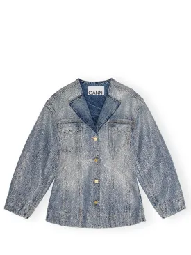 Sparkle Denim Fitted Blazer