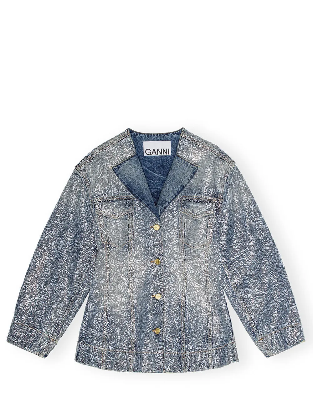 Sparkle Denim Fitted Blazer