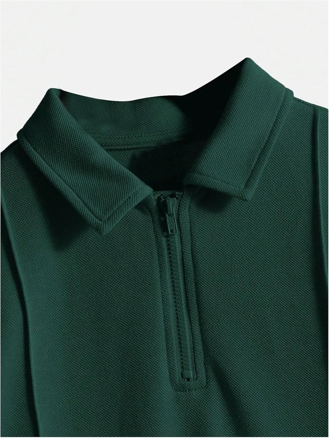 SweatyRocks Boy's Shirts Half Zip Golf Collard Short Sleeve Solid Summer Tops