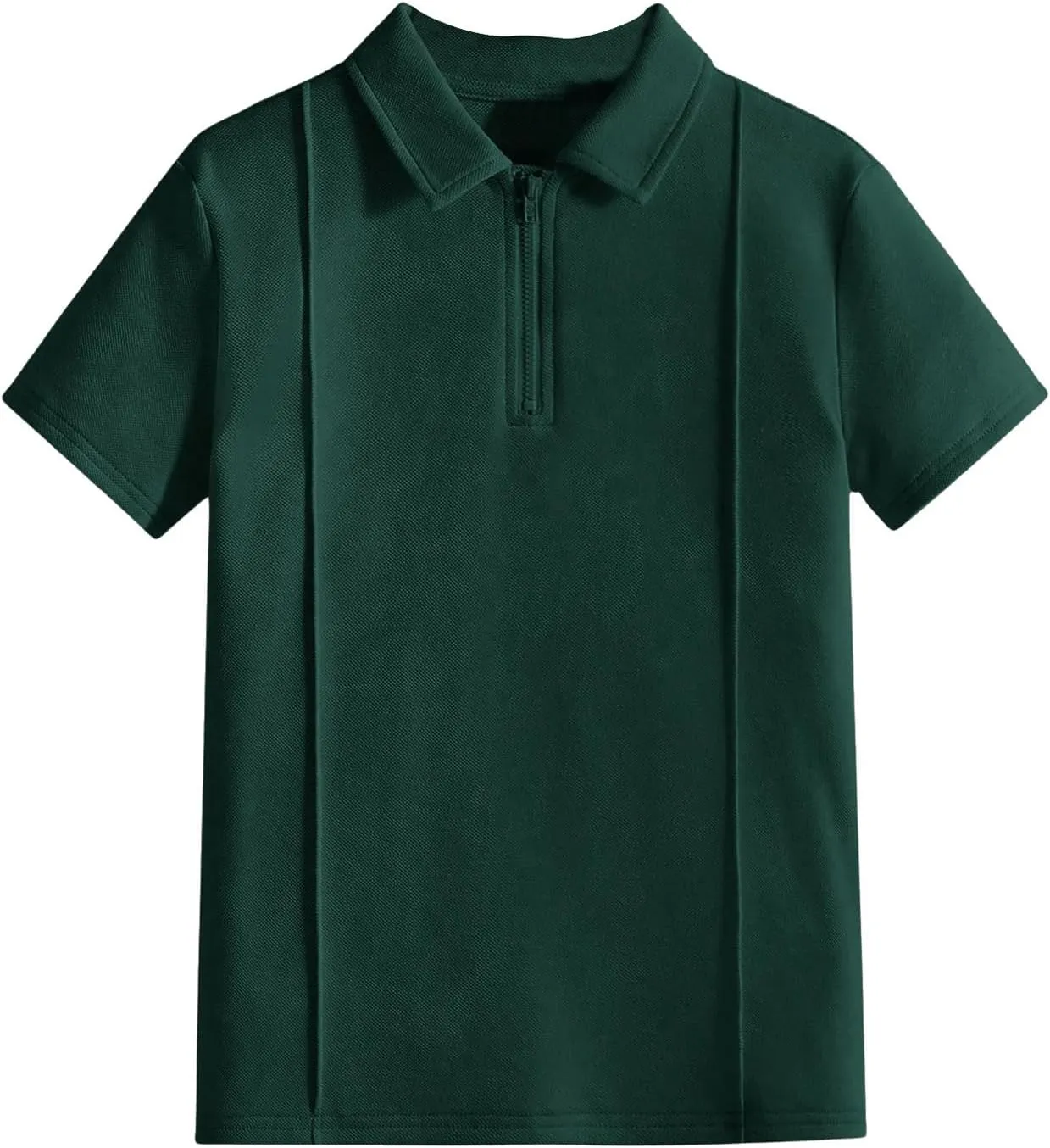SweatyRocks Boy's Shirts Half Zip Golf Collard Short Sleeve Solid Summer Tops
