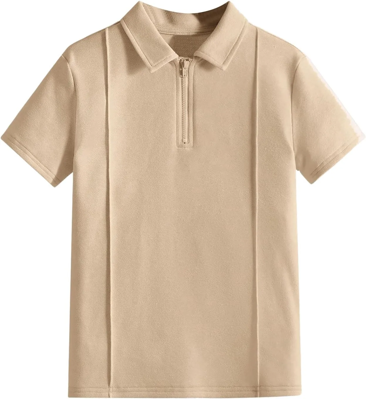 SweatyRocks Boy's Shirts Half Zip Golf Collard Short Sleeve Solid Summer Tops