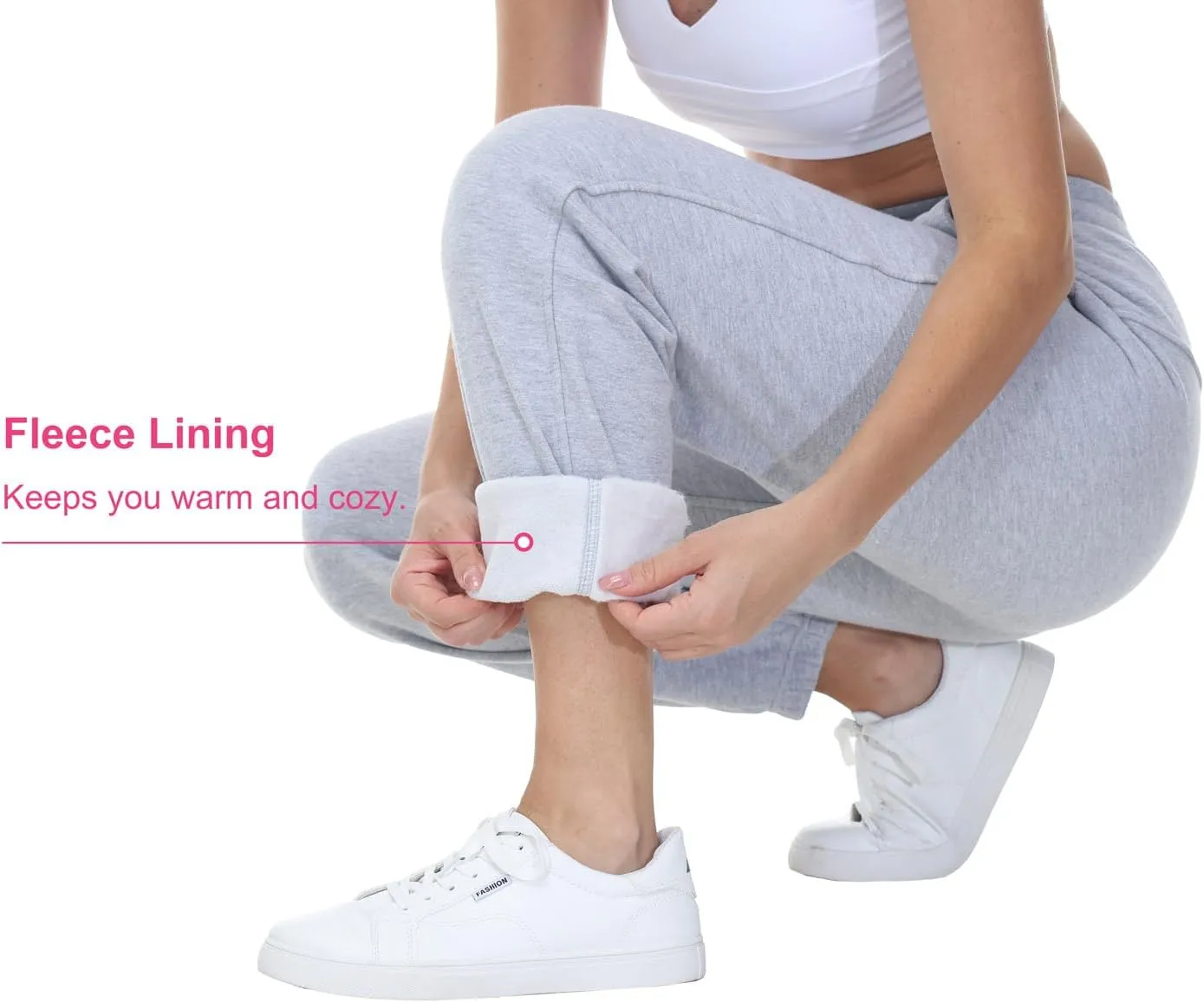 THE GYM PEOPLE Women's Fleece Sweatpants Warm Workout Joggers Pants with Pockets