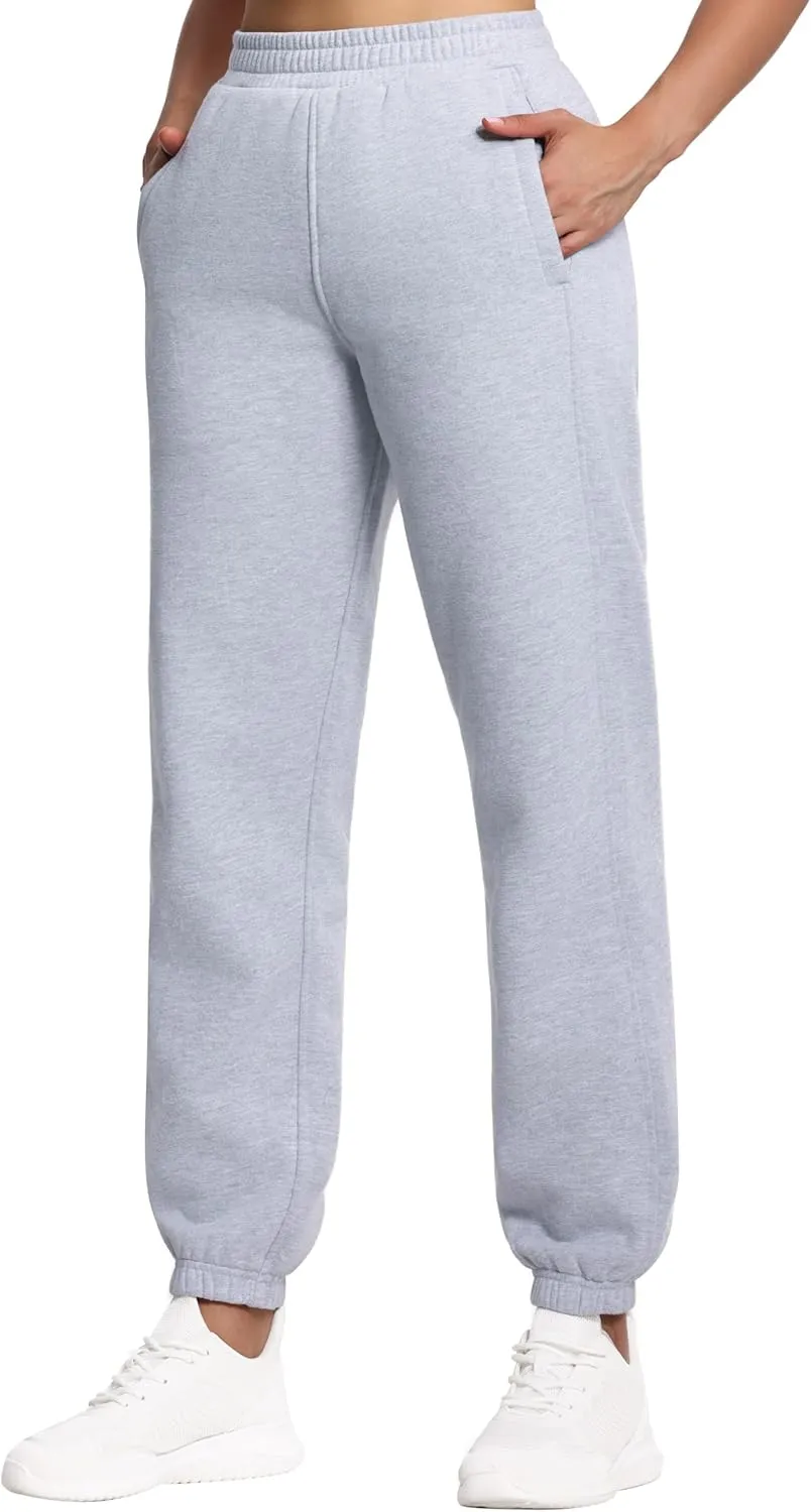 THE GYM PEOPLE Women's Fleece Sweatpants Warm Workout Joggers Pants with Pockets